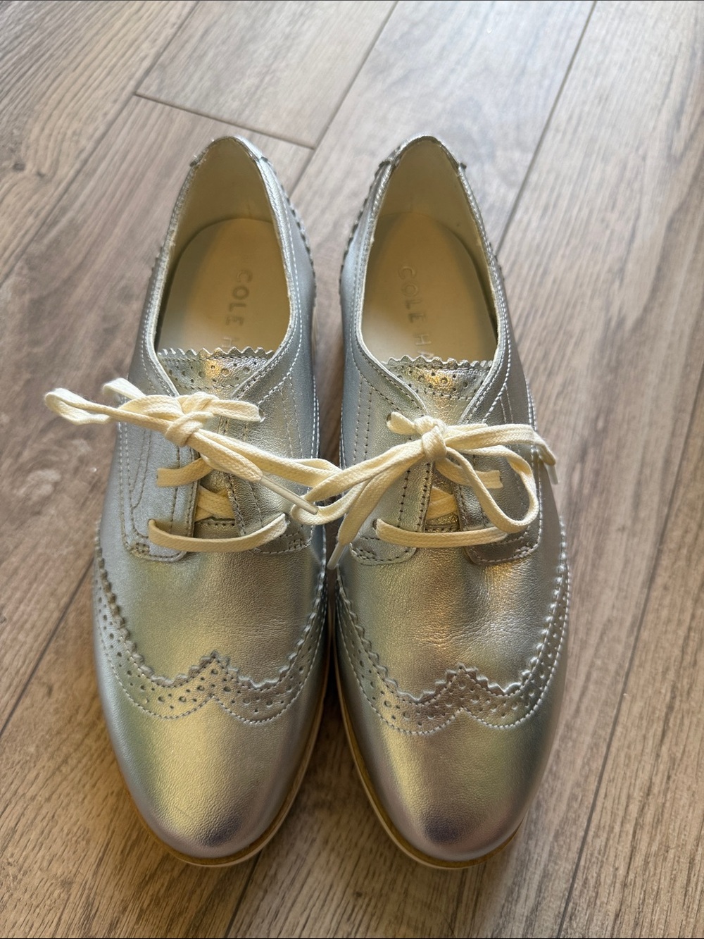 Like new perfect Cole Haan Grand City Platform Oxford Silver 7.5 - Picture 4 of 12